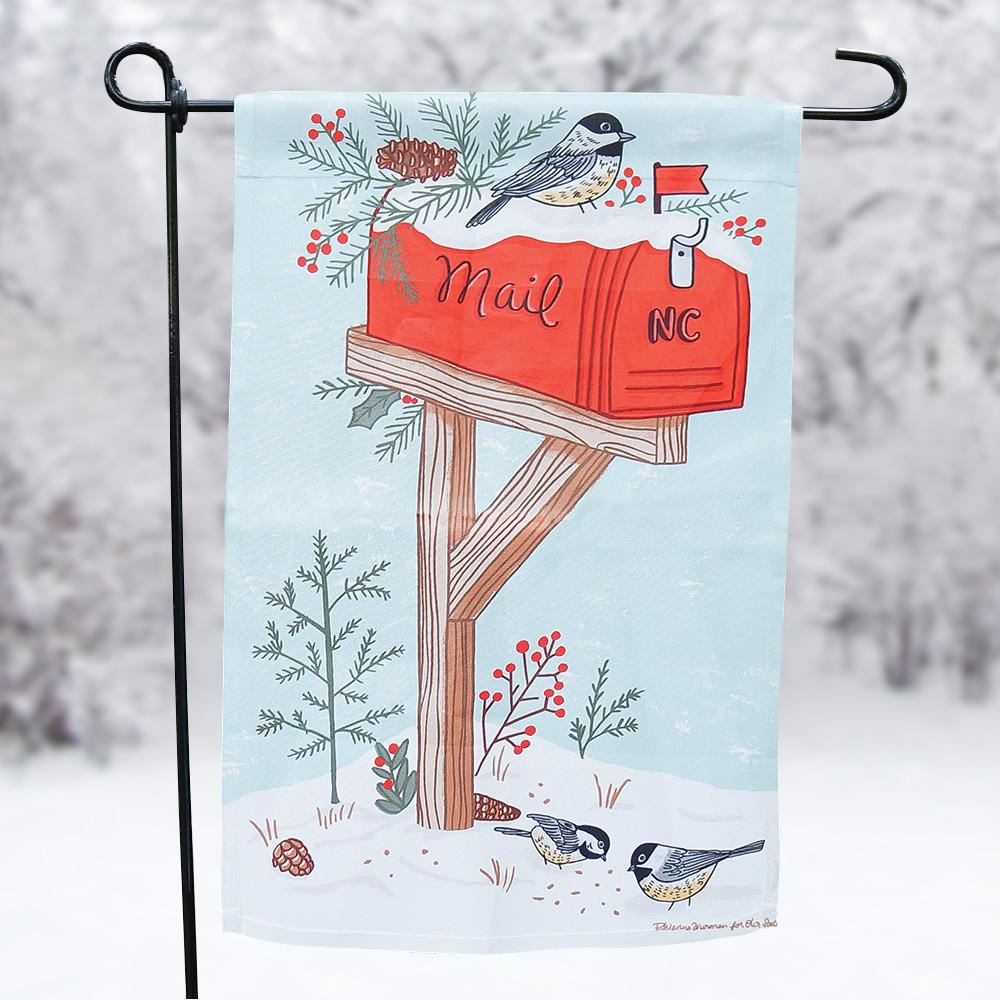 Birds in the Snow Garden Flag