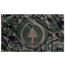 Load image into Gallery viewer, Liberty For All Digital Woodland Dark Camo Military Pattern Single Sided Wall Flag
