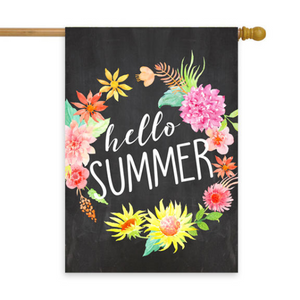 Hello Summer Chlk House Flag 28" x 40" - Second East