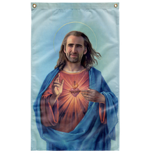 Load image into Gallery viewer, Nicolas Cage as Jesus Wall Flag - Meme Cuisine - Meme Flags
