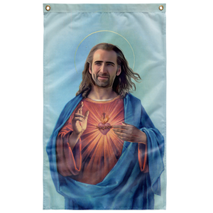 Nicolas Cage as Jesus Wall Flag - Meme Cuisine - Meme Flags