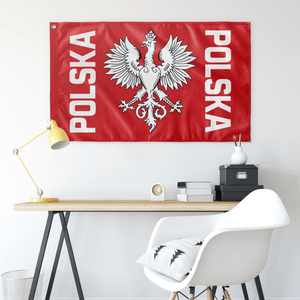 Polska Old Polish Eagle One Sided Indoor Wall Flag -  - Polish Shirt Store