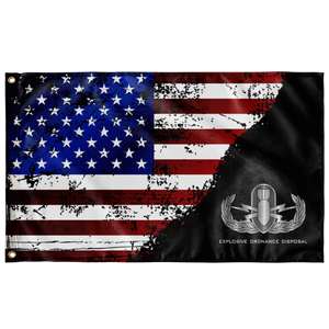 EOD (Basic) Stars & Stripes Black Flag Elite Flags Wall Flag - 36"x60"