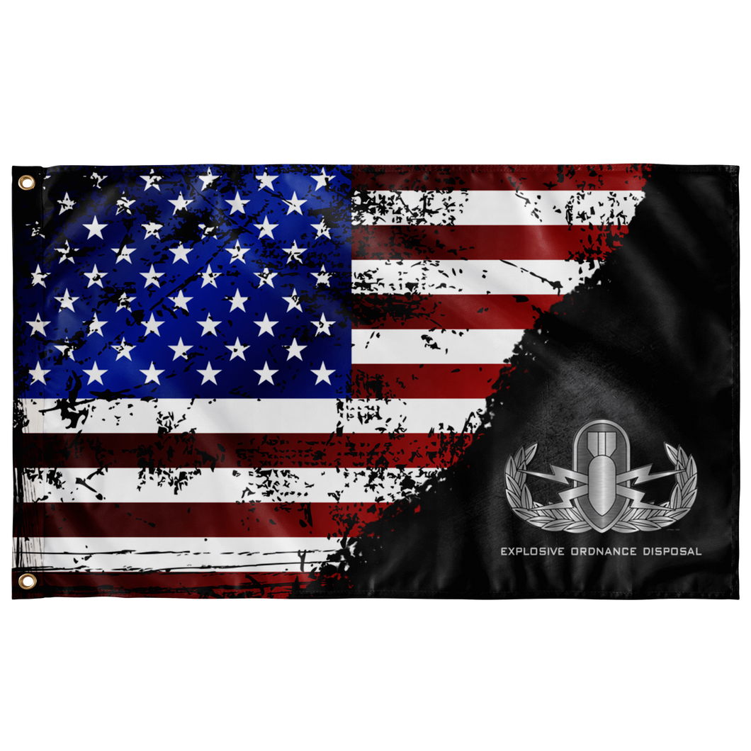 EOD (Basic) Stars & Stripes Black Flag Elite Flags Wall Flag - 36