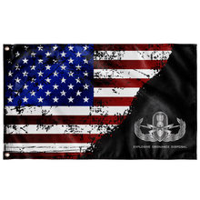 Load image into Gallery viewer, EOD (Senior) Stars &amp; Stripes Black Flag Elite Flags Wall Flag - 36&quot;x60&quot;
