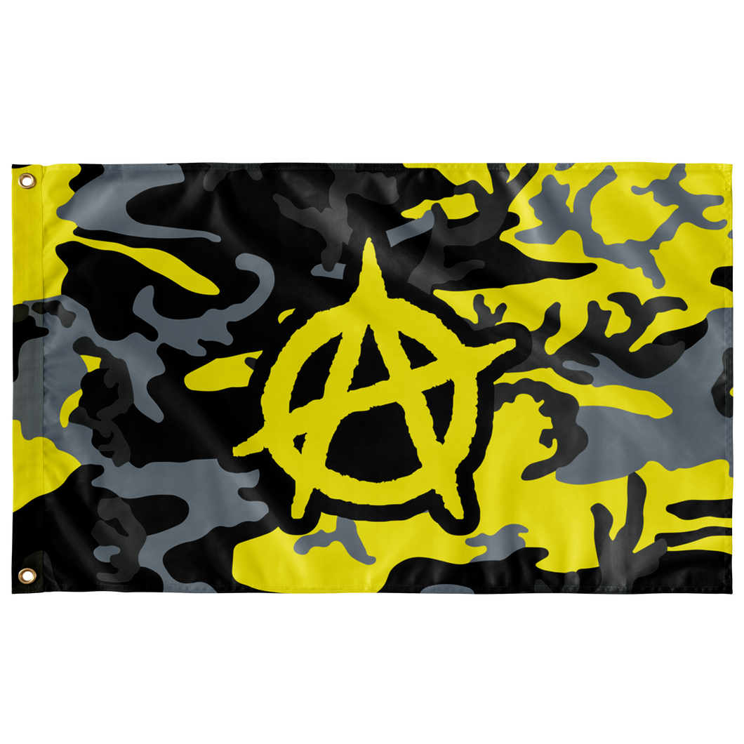 M81 Ancap Single Sided Yellow Gray And Black Color Wall Flag