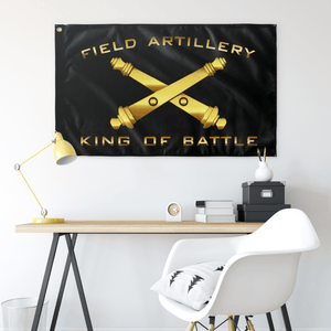 Field Artillery King of Battle Black Flag Elite Flags Wall Flag - 36"x60"