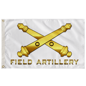 Field Artillery White Flag Elite Flags Wall Flag - 36"x60"