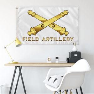 Field Artillery White Flag Elite Flags Wall Flag - 36"x60"