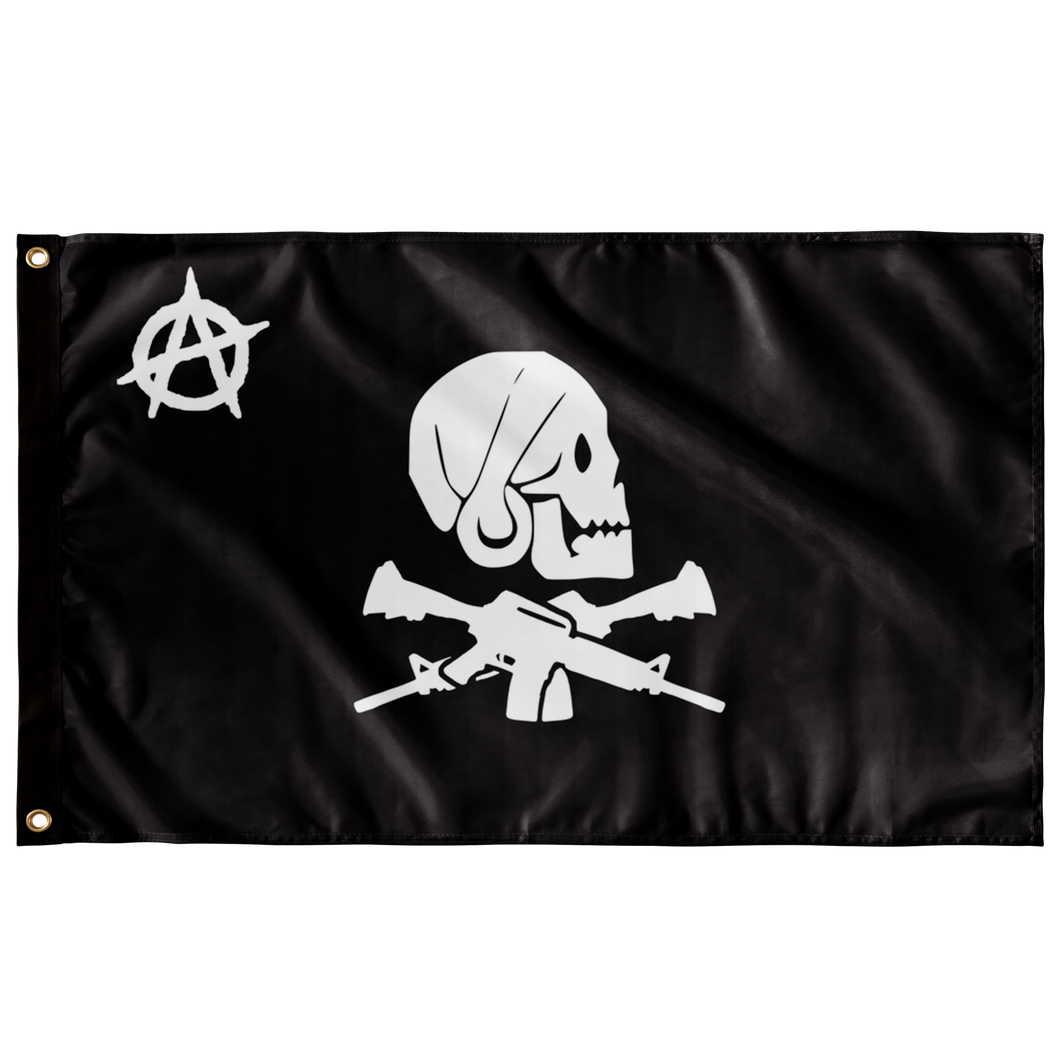 Henry Every Skull And Guns Single Sided Wall Flag