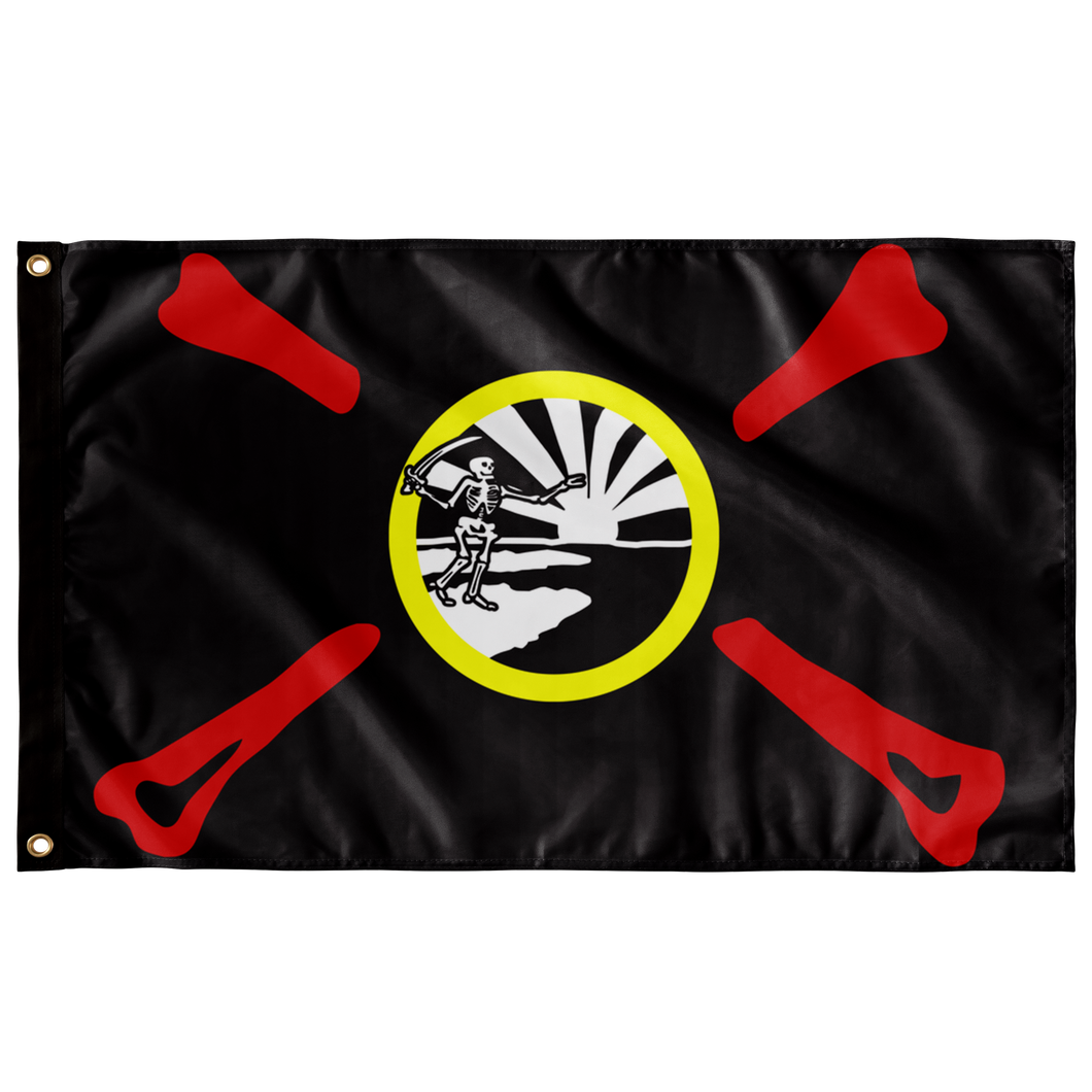 Florida Pirate Walking Bone Single Sided Wall Flag