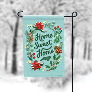 "home Sweet Home" Holiday Light Blue Background Garden Flag