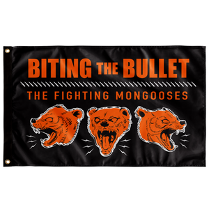 Fighting Mongooses Orange Head Pattern Single Sided Wall Flag