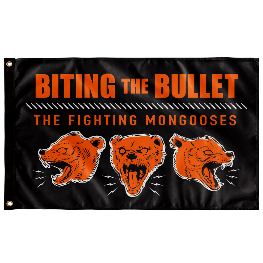 Fighting Mongooses Orange Head Pattern Single Sided Wall Flag