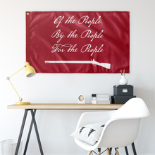 Load image into Gallery viewer, Of The People Red Background Color Single Sided Wall Flag
