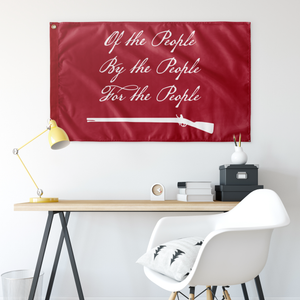 Of The People Red Background Color Single Sided Wall Flag