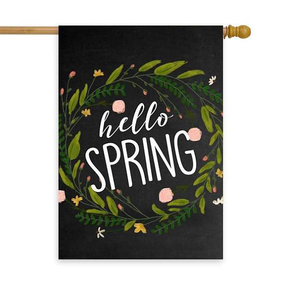 Hello Spring Chlk House Flag 28