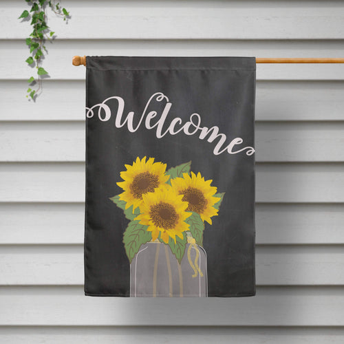 Welcome Sunflower Floral Fall House Flag 28