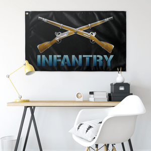 Infantry Crossed Rifles Flag (AZ 10) Elite Flags Wall Flag - 36"x60"