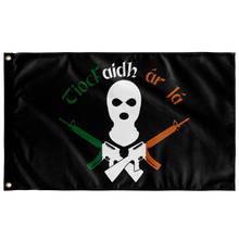 Load image into Gallery viewer, Tiocfaidh Ár Lá Black Background Single Sided Wall Flag
