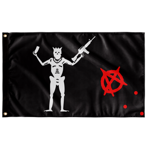 Blackbeard Man Get The Gun Single Sided Wall Flag