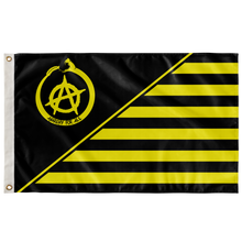 Load image into Gallery viewer, Spirit Of Anarchy Striped Yellow And Black Pattern Double Sided Flag
