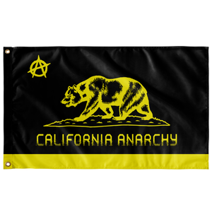 Ca Ancap Yellow Bear California Anarchy Single Sided Wall Flag