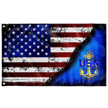 Load image into Gallery viewer, Navy Stars &amp; Stripes Flag (AZ 14) Elite Flags Wall Flag - 36&quot;x60&quot;
