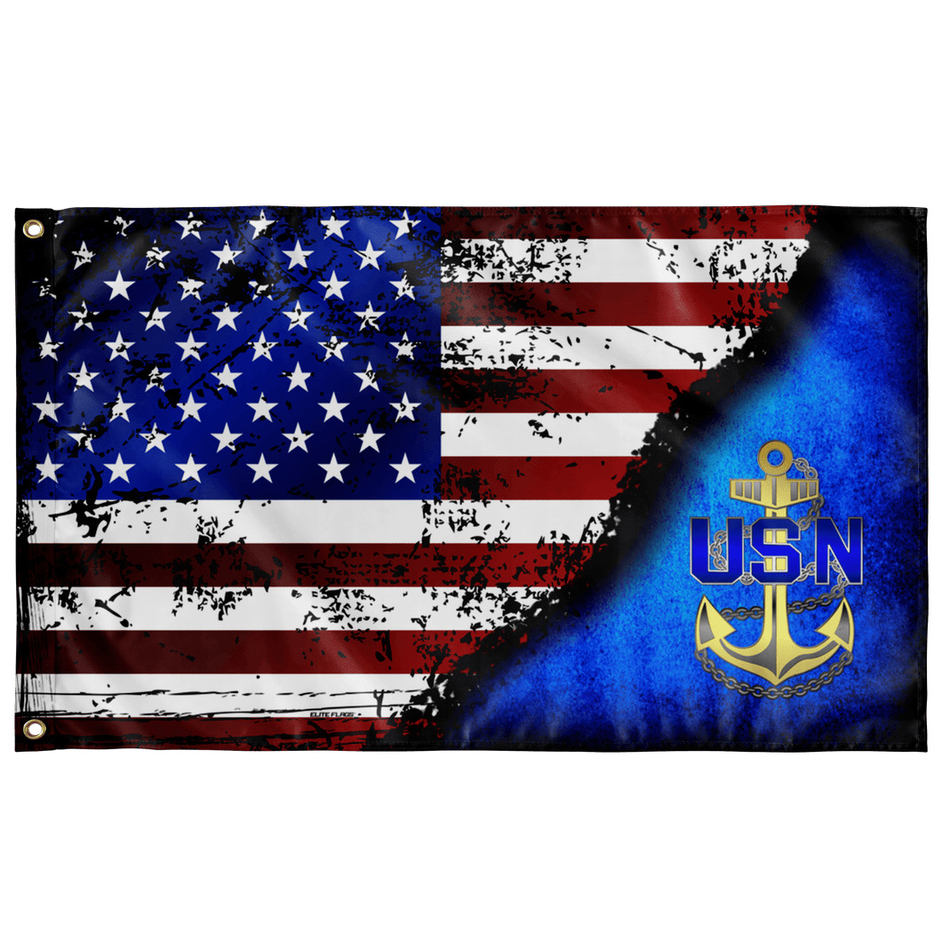 Navy Stars & Stripes Flag (AZ 14) Elite Flags Wall Flag - 36