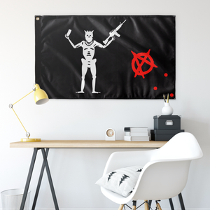 Blackbeard Man Get The Gun Single Sided Wall Flag