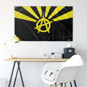 Az Ancap Single Sided Yellow And Black Color Wall Flag