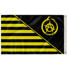 Load image into Gallery viewer, Spirit Of Anarchy Striped Yellow And Black Pattern Double Sided Flag
