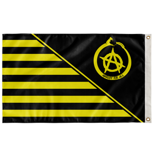 Spirit Of Anarchy Striped Yellow And Black Pattern Double Sided Flag