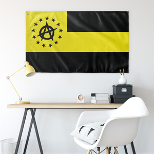 Ga Ancap Star Pattern Black And Yellow Color Single Sided Wall Flag