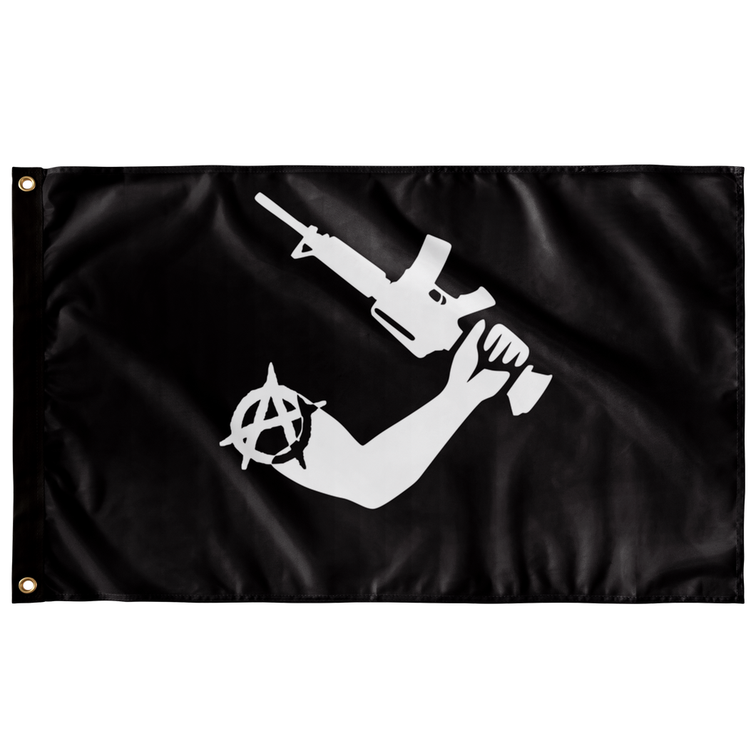 Thomas Tew Hand Hold Gun Black And White Color Single Sided Wall Flag