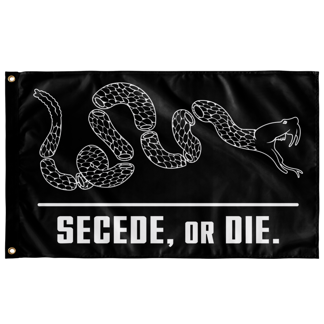 Secede, Or Die Virtual Snake Single Sided Wall Flag