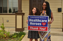 Load image into Gallery viewer, Healthcare Heroes Blue And Red Color Yard Sign

