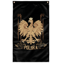 Load image into Gallery viewer, Polska Gold Polish Eagle One Sided Indoor Wall Flag - Wall Flag - 36&quot;x60&quot; - Polish Shirt Store
