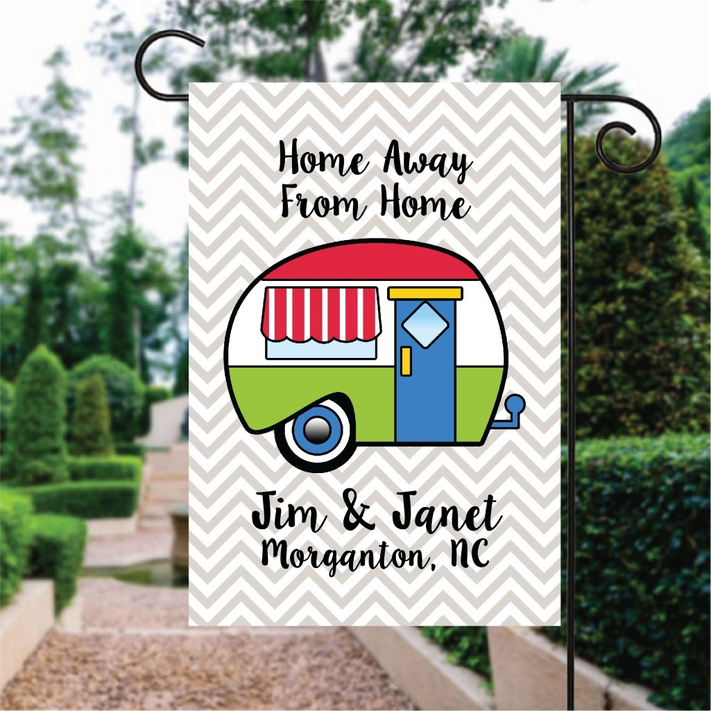 Home Away From Home Camper Car Custom Name Garden Flag