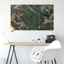 Load image into Gallery viewer, Sassy&#39;s Raiders M81 Woodland Military Camo Single Sided Wall Flag
