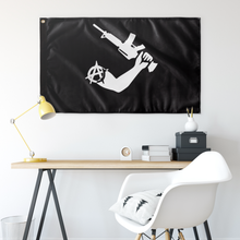 Load image into Gallery viewer, Thomas Tew Hand Hold Gun Black And White Color Single Sided Wall Flag
