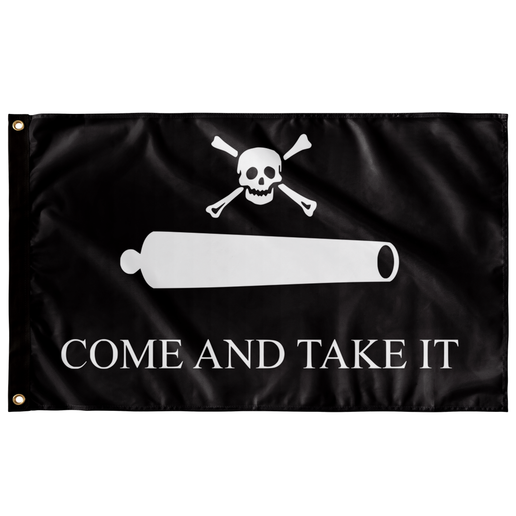 Flag Of Gonzales Pirate Single Sided Black Background Wall Flag