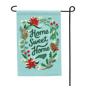 "home Sweet Home" Holiday Light Blue Background Garden Flag