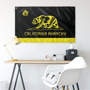 Ca Ancap Yellow Bear California Anarchy Single Sided Wall Flag