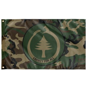 Liberty For All M81 Woodland Pattern Single Sided Wall Flag